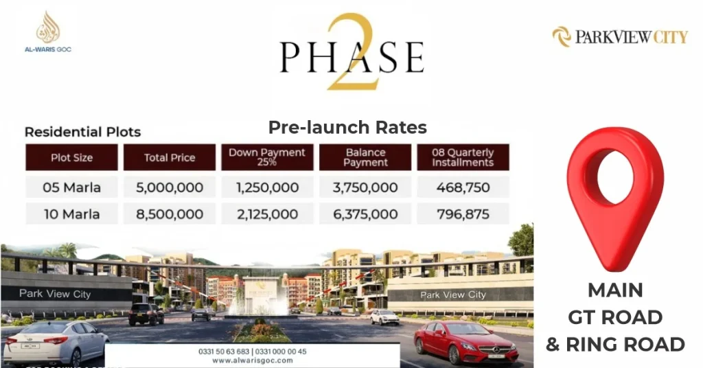 Park View City Islamabad Phase 2 and 5 Marla Plot Payment Plan